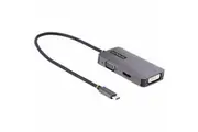 StarTech.com USB C Video Adapter, USB C to HDMI DVI VGA Adapter, 4K 60Hz, Aluminum, Video Display Adapter, USB Type C Travel Ada