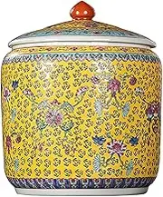 Rice Storage Container, Ceramic Rice Cylinder With Lid, Grain Dispenser Food Storage Jars, Rice Storage Bins, Food Storage Containers, Rice Bucket, Rice Jar For Grains Snacks Candy Flour(23*