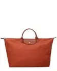 Longchamp Le Pliage Original Large Canvas Short Handle Travel Bag Women's Brown