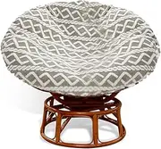 Boho diamond-checked Papasan Cushion Cover Only,Fluffy Shaggy Zippered Papasan Chair Cushion Cover with 8 Ties,Soft Skin-Friendly Removable Machine Washable for Round Egg Chair Cushion (55in Brown)
