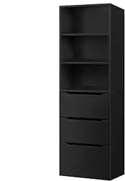 ALFORDSON Wooden Wardrobe Cabinet with 3 Drawers and Adjustable Shelves, 50.5X 40x 160 cm, Compact Design Closet Clothes Storage, Dresser Clothing Organizer Cupboard for Bedroom Living Room, Black