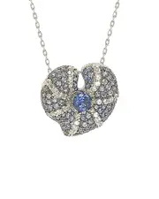 Suzy Levian Floral 18K & Silver 1.82 ct. tw. Sapphire Necklace NoSize NoColor