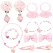 KICHOUSE 1Set Ocean Series Princess Shell Backpack Jewelry for Includes Necklace Bracelet Hair Clips and Rings for Dress