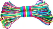 Colorful Rainbow Paracord Cord Rope Type III 7 Strand Parachute 550 Cord Bracelet – Available in 10ft 20ft 50ft 101ft 328ft (101ft (31M))