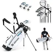 [Ultimate] Men's Complete Golf Clubs Set w/Golf Stand Bag, 460CC #1 Driver, #3 Fairway, Hybrid, #5#6#7#8#9#P #S Irons, Putter, Headcovers & Rain Hood, Golf Clubs for Men - Right Handed