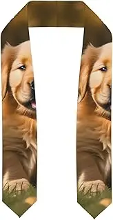 [SKKNT] Golden Retriever Dogs Puppies Pets Print Graduation Shawl Stole For Academic Commencements Honor Sash Congratulations Gift