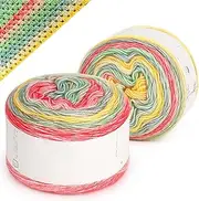 [Reessy] Ombre Yarn for Crocheting Knitting-Gradient Cake Variegated Soft Yarn with Vibrant Colors, Multicolor-Perfect for Blankets, Scarves, Shawls and Garments (Color A)