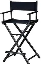 Director Chair，Make-Up Artist Chair,Folding Director Chair,Aluminium Portable Chair,Foldable Make-Up Artist Chair,High Outdoor Chair，Suitable for Dressing Room,Beauty Salon,Studio (Color : Black)