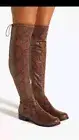 NEW Women's Reena Over-The-Knee Flat Boot Natural Snake Print Size 7.5