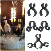 Ice Fountain Bottle Clip for Wine or Champagne 1/2/3 Candles Clip Sparkler Black