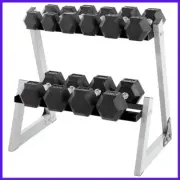 Weider Rubber Hex Dumbbell 80kg Set With Rack