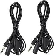 DOITOOL 1set Audio Line Jack Wire Headphones Guitar Cord Extension Type Headphone Cable Sound Male Indoor 3.5mm Audio Cable 3.5mm Interface Audio Cable Mp3 Audio Cable Black Copper 2pcs