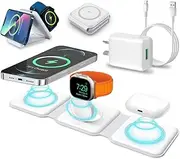 3-in-1 Wireless Charging Station for iPhone, Apple Watch & AirPods – Fast Foldable Charger Dock with USB-C & 18W Wall Adapter | Travel Essentials by HOMFY