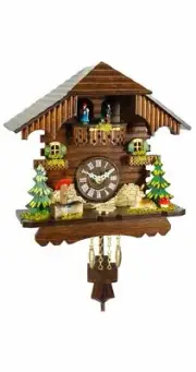 Black Forest Clock Black Forest House, turning dancers, no cucko.. TU 261 PQ NEW