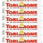6 TOBLERONE WHITE Chocolate Bars with Honey & Almond Nougat 100g 3.5oz
