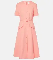 [Carolina Herrera] Carolina Herrera Cotton and linen-blend midi dress AU 14 pink