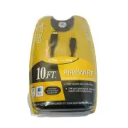 New GE 10 ft. 6 Pin 4 Pin FireWire IEEE 1394 High Speed Cable PC MAC 24k Plated
