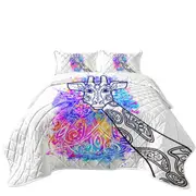 Colorful Indian Giraffe Coverlet