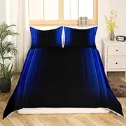 Geometric Abstract Ombre Duvet Cover Set Purple and Black Striped Bedding Set Decor Modern Fashion Comforter Cover Set Bedroom 3Pcs,Multi 21,Double