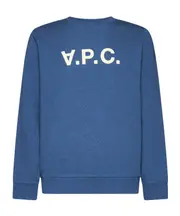 A.P.C. Logo Printed Crewneck Sweatshirt S,XL,L,M Blue