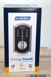 New Schlage BE375 V CAM 619 Touchscreen Camelot Deadbolt Satin Nickel Keyless