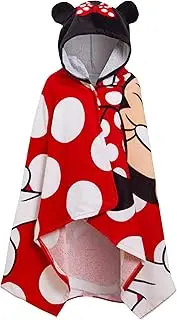 Disney Minnie Mouse Hooded Towel 100% Cotton Girls Poncho Kids Beach Bath Towel Swimming Wrap Changing Robe
