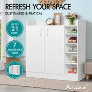 ALFORDSON Shoe Cabinet Storage Rack Drawer Organiser Shelf 21 Pairs White