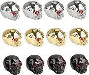 Milisten 12Pcs Skull Head Metal Volume Control Knobs for Electric Guitar Bass Stylish Potentiometer Caps for String Instrument Accessories Durable Practical Design