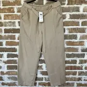 NWT Eileen Fisher Khaki Tencel / Linen Lantern Ankle Pants Size S MSRP $238