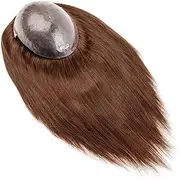 Men's Hairpiece 7"×9" Injection Skin 14" 16" Long Straight Human Hair Male Capillary Prosthesis(14 inches)