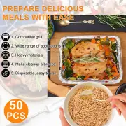 50Pcs Aluminum Foil Trays 1100ml Non-Stick Aluminum Foil Baking Pans gusTW