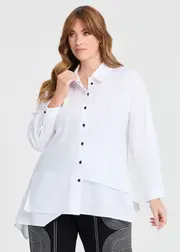 [TS] Taking Shape Cotton Stretch Mia Shirt Size 20 in White - Plus Size Women's Tops & T Shirts White