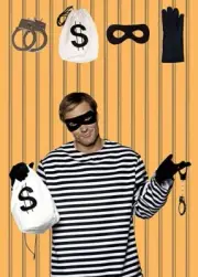 Underwraps Thief Burglar Handcuff Money Heist Adult Costume Accessory Kit 30397