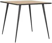 Daniel 800 Square Dining Table, Wood PVC with Metal Legs, White with Black PVC Bending, Black Metal Legs, Diningroom Furniture-