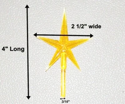 XL Extra Large YELLOW Ceramic Christmas Tree Star Topper 4" tall FREE SHIP