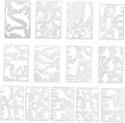 Beatifufu 13 Sheets Animal Hollow Drawing Stencil DIY Craft Templates for Safe Flexible and Durable Pet Material Enhance Creativity and Imagination Early Education Activities