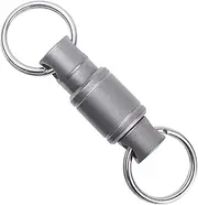 [Hamans] Titanium Swivel Keyring Connetor Rotation Keychain Double Quick Buckle Tool Universal Ring Keyring Car Keychain Ring for Men and Women, Grey