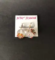 Betsey Johnson Lucite flower ball earrings jewelry new with tags