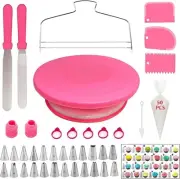 Cake Decorating Kit - 90 Piece Rotating Cake Table, 24 Numbered Icing Nozzles