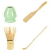 Matcha Set Match Whisk Matcha Scoop Tea Spoon Matcha Whisk Stand, Green