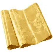 2 Pack Gold Satin Table Runners 12x108" for Wedding Banquet Party Decor