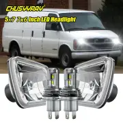 For Chevy Express Cargo Van 1500 2500 3500 Pair 7x6 5x7 LED Headlights Hi/Lo DRL (for: Toyota)