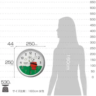【日本】RHYTHM 麗聲鐘 SNOOPY 史努比 8MGA40-M19 紅色小屋 圓 掛鐘 時鐘 25cm 銀