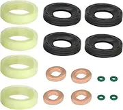 CGEAMDY Diesel Injector O-Ring Kit, Diesel Injector Seals Washer Kit, Diesel Injector Seal Kit, O-Ring Seal Protective Ring Kit