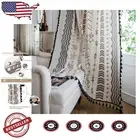 Elegant Boho Curtains with Geometric Design - Light Filtering 59" W x 95" L