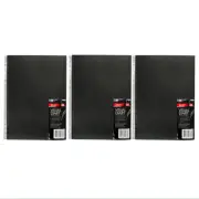 3x Jasart Black 21x29.7cm Visual Diary 120 Page A4 Journal Stationery Notebook