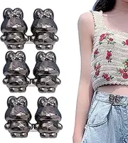 [MYJIO] Jeans Button Tightener, Removable Pants Button Pin with Rivets, with Rivets Loose Jeans Tightener, Adjustable Rabbit Shape Removable Button Pins for Sleeves