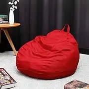ZLYTQZHGBHD 13 Colors Linen Cloth Lazy Sofa，Without Filler Lounger Seat Bean Bag (Color : Wine Red)