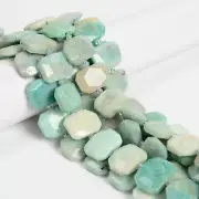 Natural Amazonite Rectangle Slice Faceted Octagon Beads 15x20mm 15.5" Strand