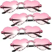 [COLLBATH] 4pcs Heart-shaped Party Glasses Stylish Sunglasses Props for Women for Decorations